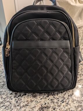 Quilted Black Women's Backpack - Sleek Everyday Bag